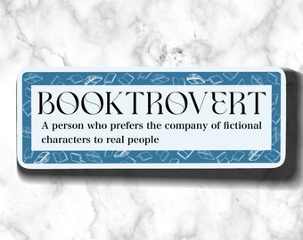 Adesivo Booktrovert, Adesivo Booktok, Amante dei libri, Topo di biblioteca, Adesivo di lettura, Adesivo introverso