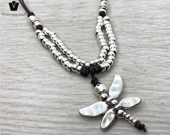 Collana libellula, gioielli libellula, collana donna, collana perline, collane per donna, ciondolo libellula, collana