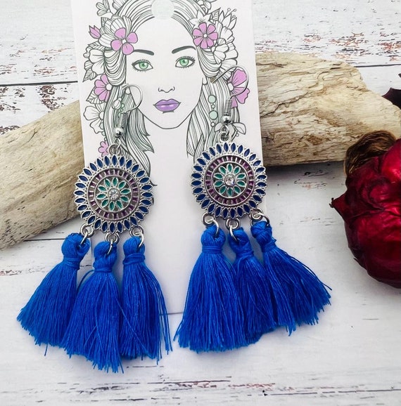 Grandi Orecchini Bianchi, Grandi Orecchini Nappa Per Le Donne - Foto 10