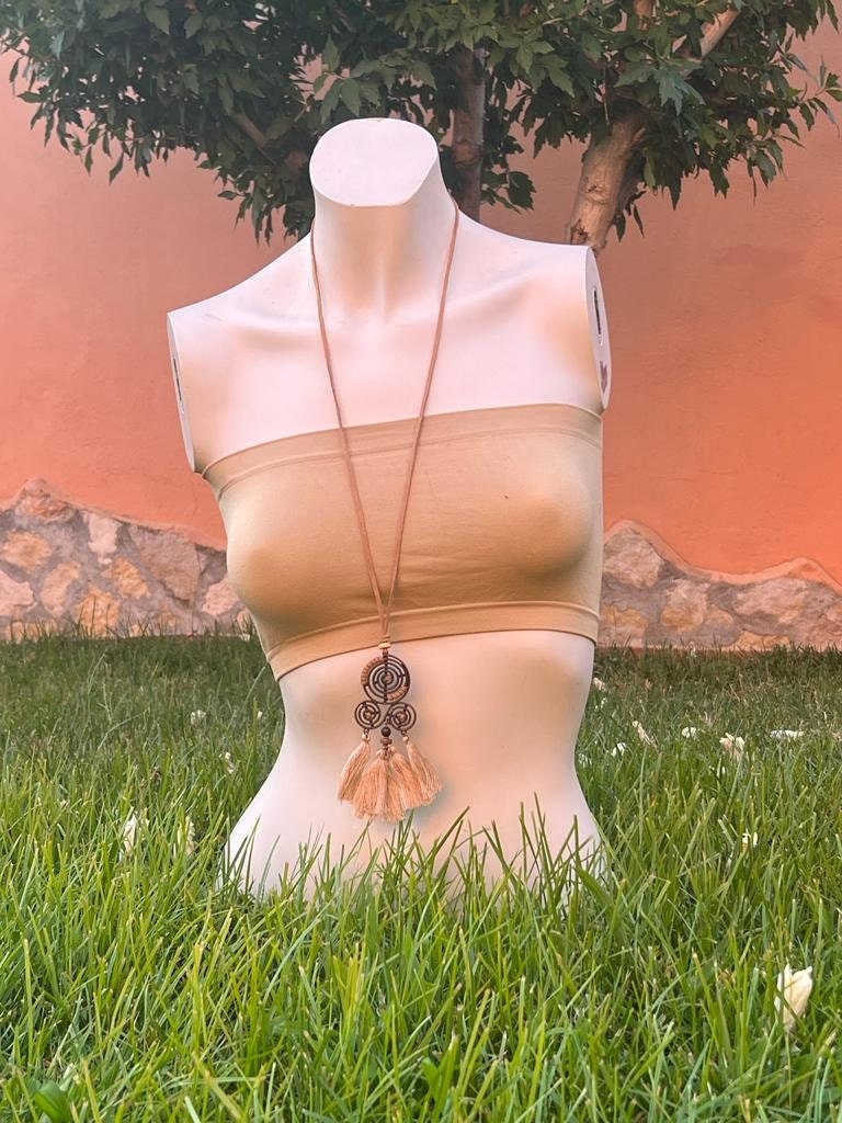 Vintage Ethnic Tassel Necklaces, Antique Boho Pendants, Gothic Leather Sweater Rope Necklace,Celtic Wedding Jewelry, Gift for Her