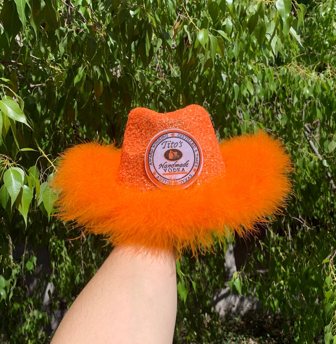 Glitter Alcohol Cowboy Hat With Fur Etsy Australia