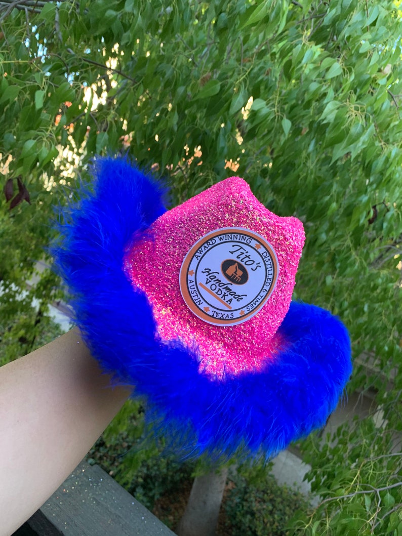 Titos Alcohol Cowboy Hat With Fur Etsy