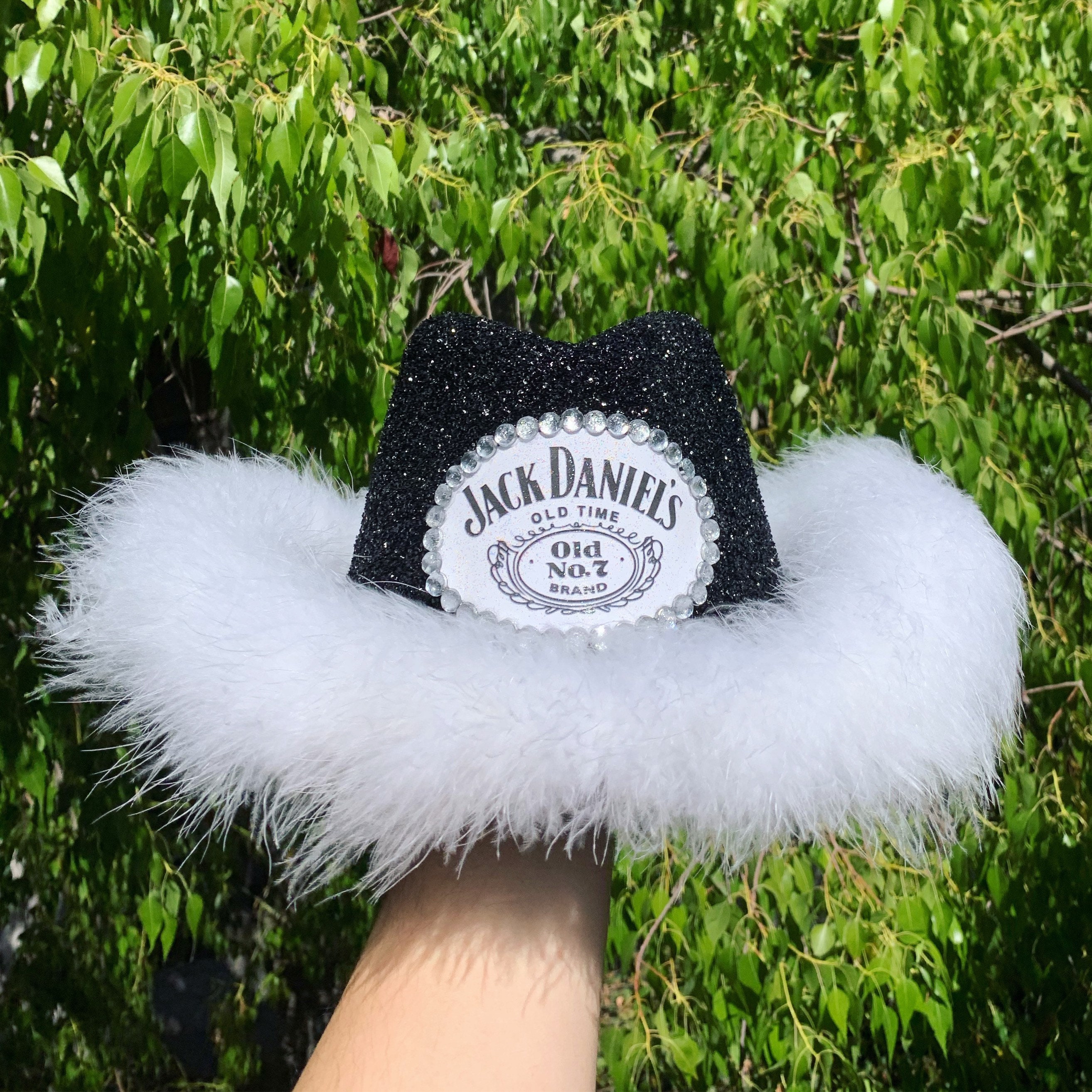 Jack Daniels Cowgirl/Cowboy Party Hat with fur and bling Etsy