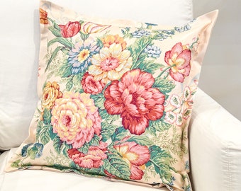 Colorful Floral Chintz Throw Pillow Cover | 18"x18" (insert not included)