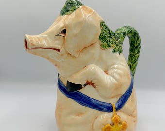 Vintage Italian Majolica "Monk Pig" Pitcher – Bassano Art Pottery