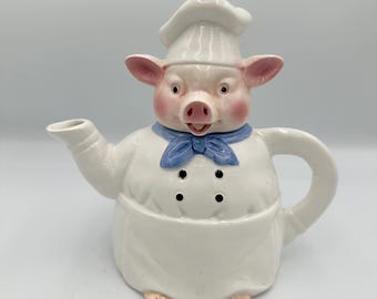 Vintage Otagiri Pig Chef Teapot • Cottagecore Tea Party