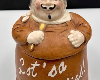 Rare 1950s William Hirsch Fat Chef Cookie Jar – Wood Tone-Don Winton Design - L.A. Calif