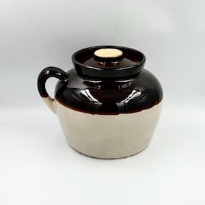 Pot à haricots vintage en grès Robinson Ransbottom avec couvercle