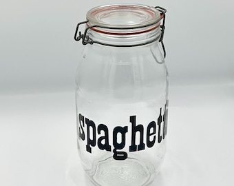 Vintage 1970s “Spaghetti” 2L Glass Canister Jar
