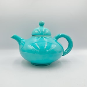 Vintage Franiscan Ware Türkis El Terrasse Teekanne • 1940er Jahre Küche Sammlerstück