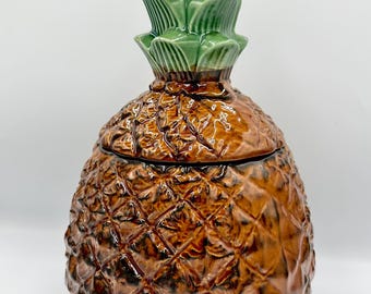 Vintage Pineapple Cookie Jar • Whittier Pottery Collectible Canister 1523