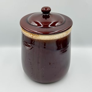 Vintage McCoy Pottery Brown Drip Glaze Cookie Jar • Collectible Stoneware Crock Canister