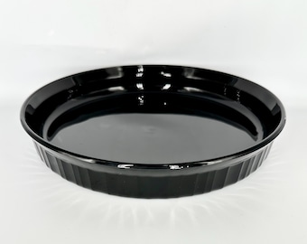 Vintage CorningWare French Black 10.5" Quiche & Pie Dish • Model F-3-B