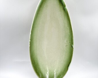 Red Wing Pottery Biomorphic Console Bowl • Atomic Green Chartreuse Reactive Glaze R1650