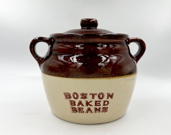 Antique Monmouth Boston Baked Bean Pot • Vintage 2Qt Crock