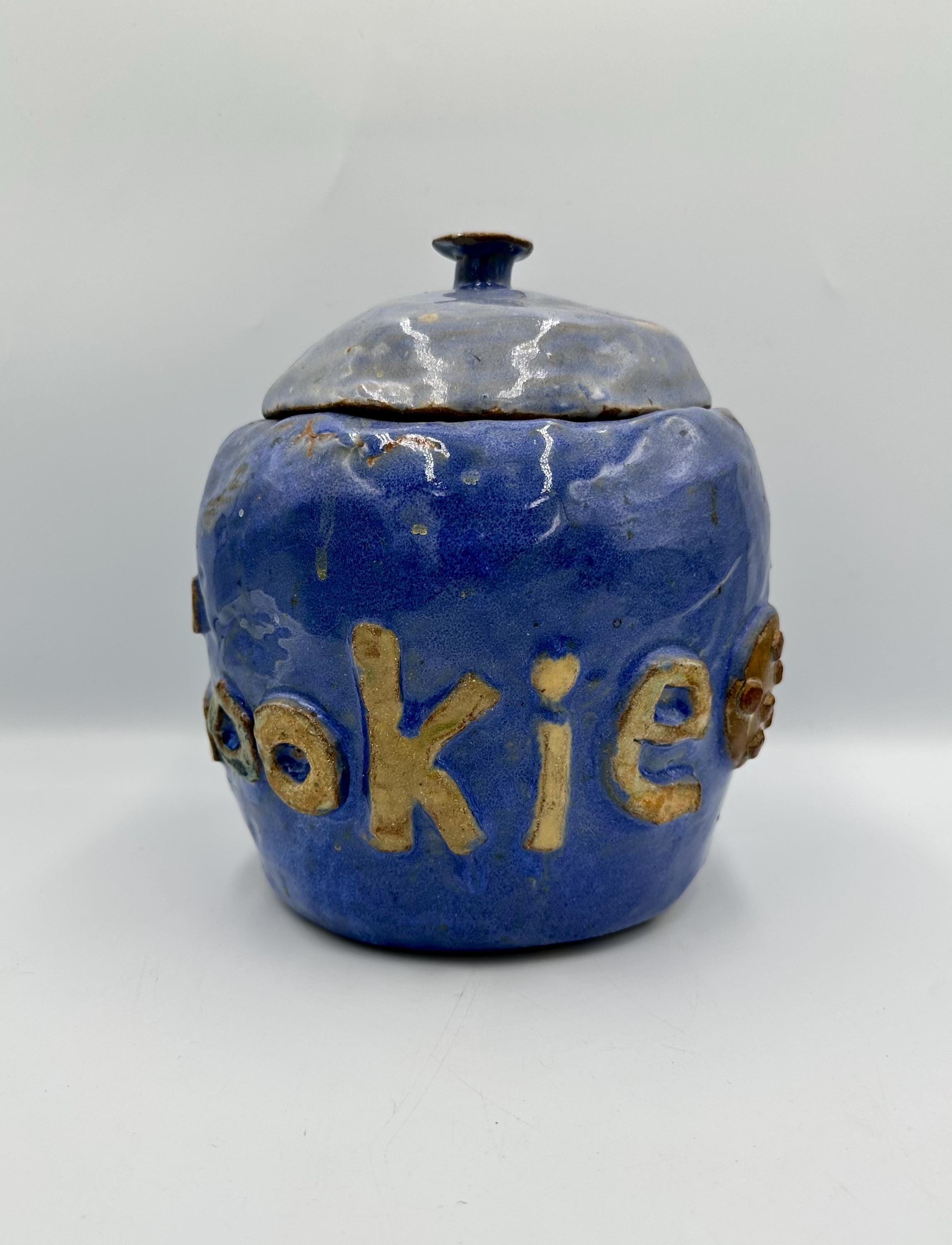 ジャッキー　Krug1988 Vintage Studio Pottery Cookie Jar - Shifting Cobalt Purple Glaze