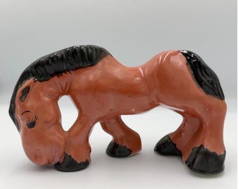 Vintage Hand-Painted Clydesdale Figurine – Mid-Century Equestrian Charm