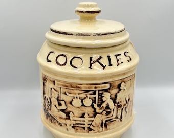 Vintage McCoy Pottery “Frontier Family” Cookie Jar • 1960s Americana Canister