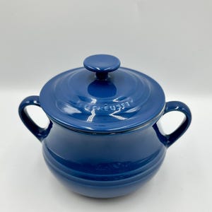 Vintage Le Creuset Mini Erbsentopf für 2 Tassen • Marseille Blue • Nicht mehr erhältliches Sammlerstück