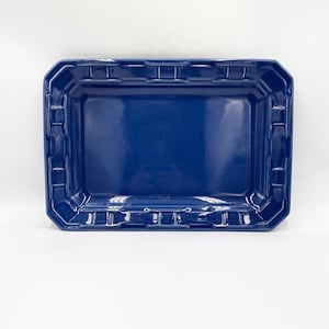 Vintage Longaberger Pottery Woven Traditions Rectangular Platter • Cornflower Blue