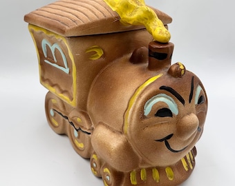 動確済！ WAVE COOKIE JAR クッキージャー 小物入れ 平成レトロ Vintage 1950s Happy Train Cookie Jar • Sierra Vista Ceramic