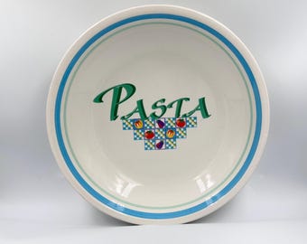 Bol grande para servir pasta Vintage Italy Roma Ceraminter – 31,75 cm (12,5 pulgadas) Cerámica artística