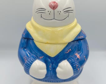 Vintage “sushi Cat” Cookie Jar • MCE Sausalito 80s Ceramic