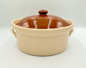 Vintage Shenango Inca Ware Casserole Dish • Two-Tone Mid-Century Restaurant Ware
