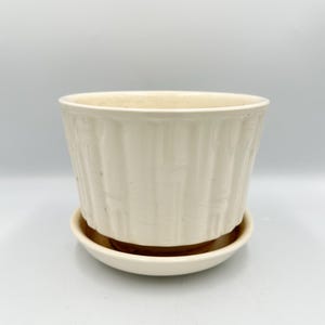 Vintage McCoy-aardewerk bamboe plantenbak • MCM Garden Decor