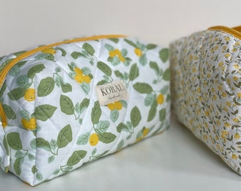 Trousse de toilette matelassée « CITRONS »