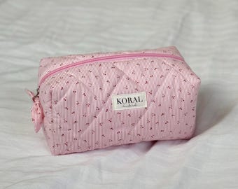 HANDMADE Quilted cosmetic bag "Cherry"