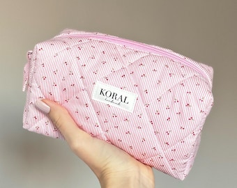HANDMADE Quilted cosmetic bag " Cherry "