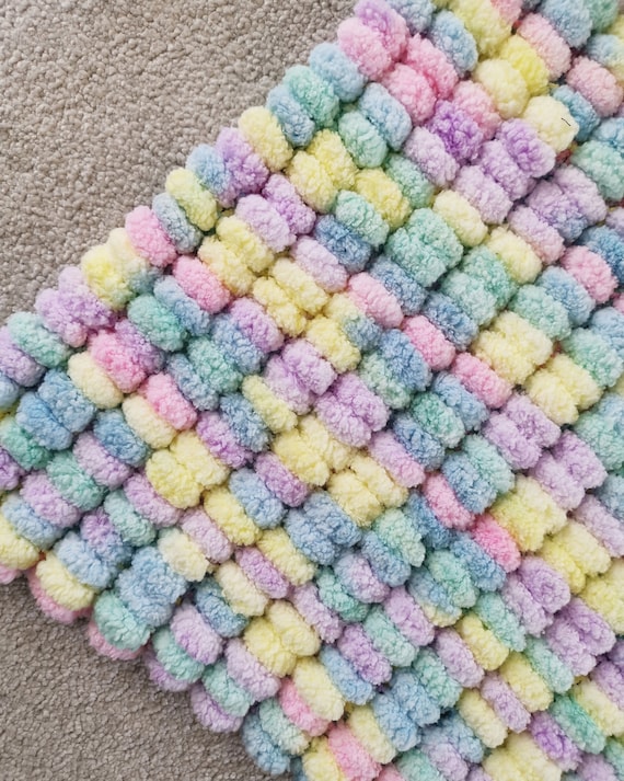 Pom pom baby blanket knitting pattern sale