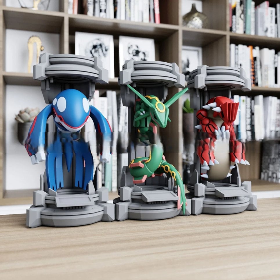 Rayquaza, Groudon, and Kyogre in Laboratory Containment Capsule *UNPAINTED*