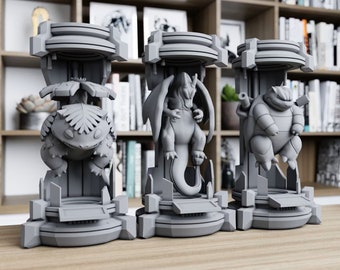Charizard - Blastoise - Venusaur in Laboratory Containment Capsule *UNPAINTED*