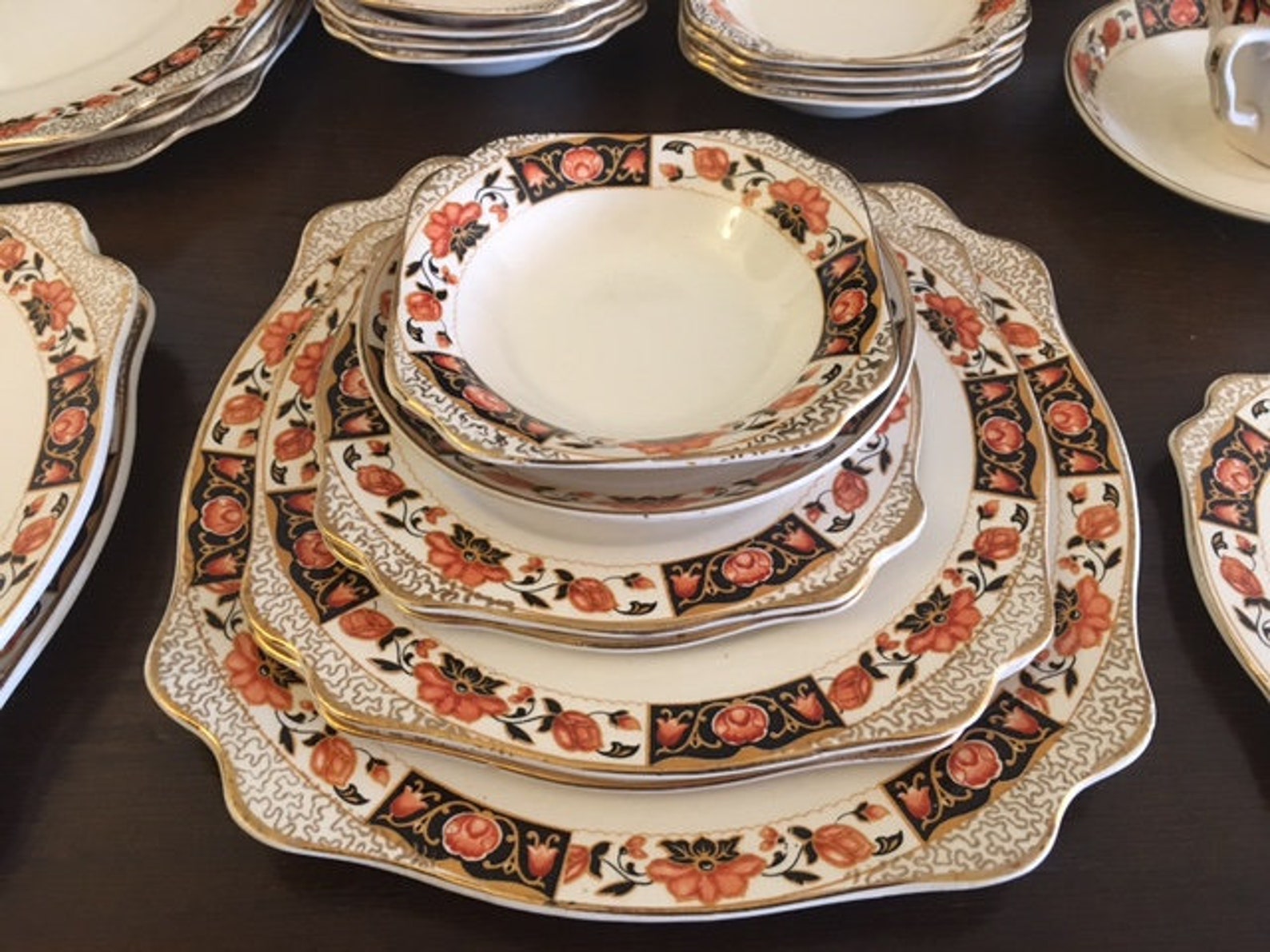 Rare Antique Wilkinson Porcelain Dinner Set With Serving Dishes Etsy