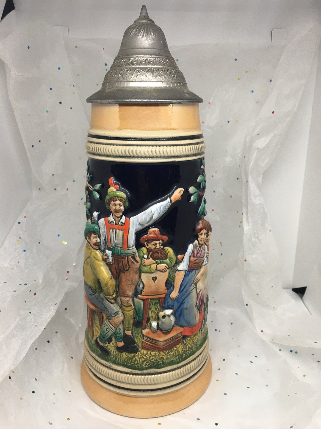 THEWALT Beer Stein West German , Pewter Lidded, Man Cave Gift , Collectible Barware, Vintage