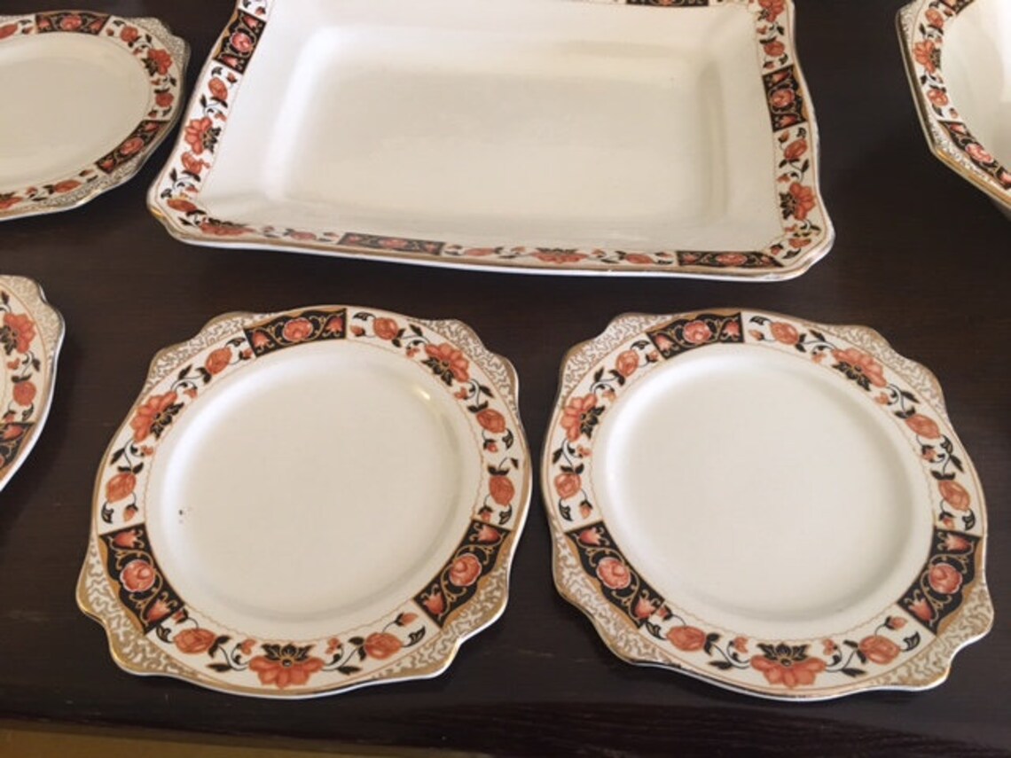 Rare Antique Wilkinson Porcelain Dinner Set With Serving Dishes Etsy