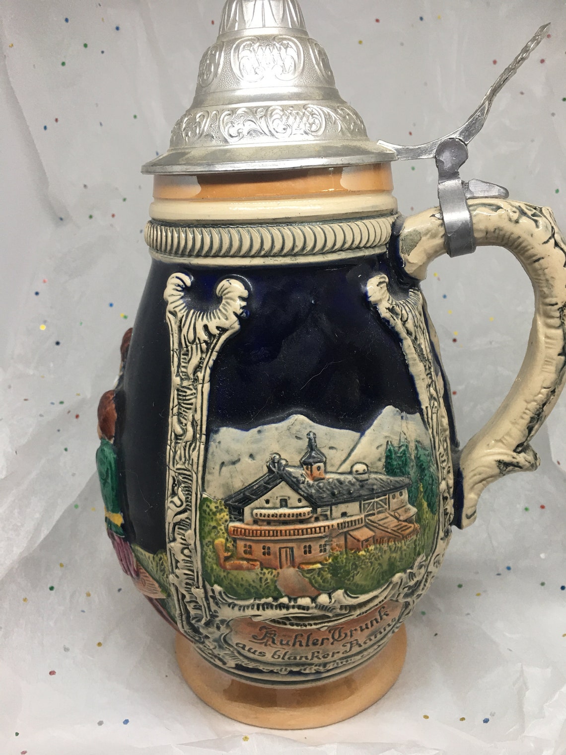 THEWALT Beer Stein West German , Pewter Lidded, Gift for Him, Collectible Barware, Vintage