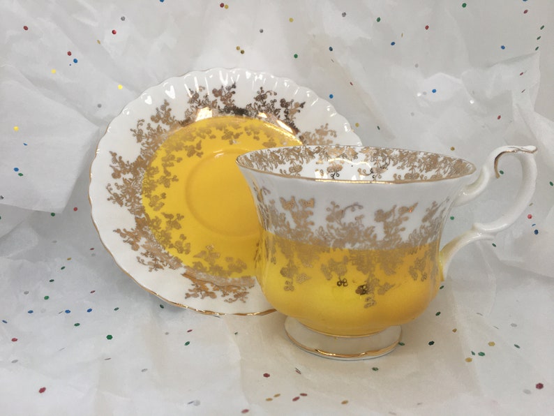 Royal Albert Bone China Regal Series Yellow Gold Vintage Etsy