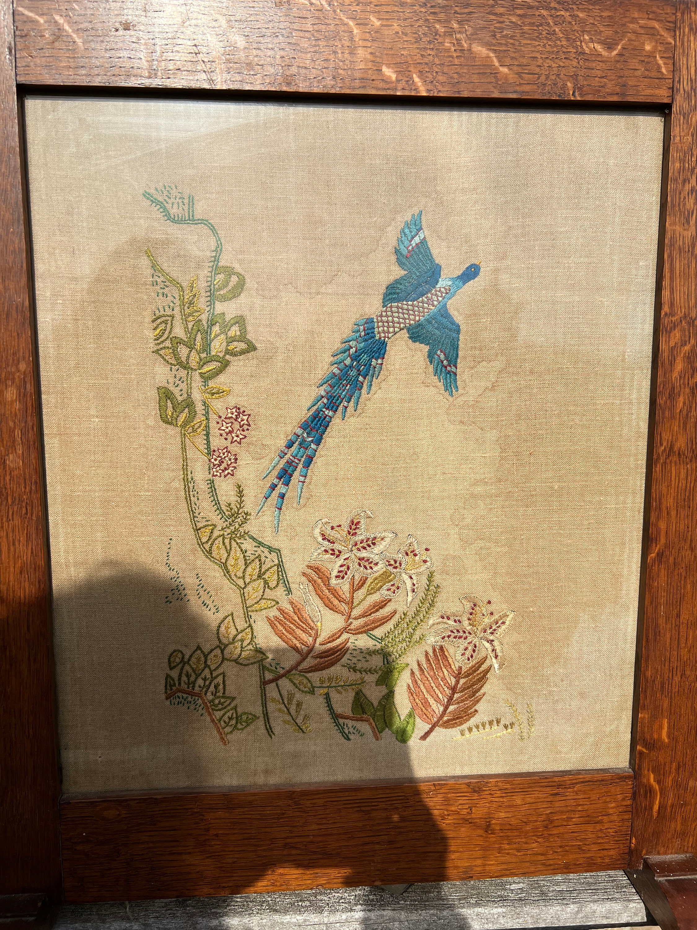 Victorian / Edwardian Tapestry Fire Screen Victorian Tapestry Etsy