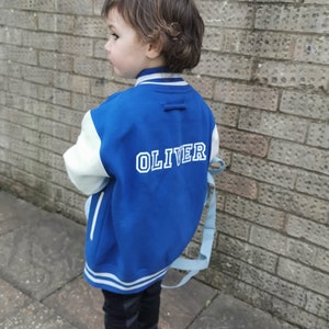 Kids Personalised Baseball Varsity Jacket Girl/Boy Unisex, gift for kids, Personalized for children school jacket