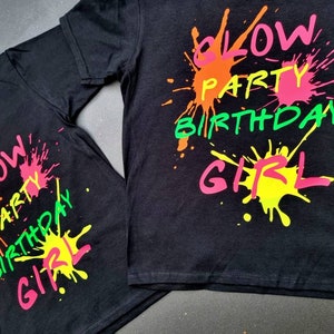 Glow Party Birthday Boy Shirt Party Gift Neon Retro Tee Glow Party Birthday Boy Shirt Party Gift Neon Retro Tee