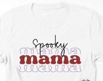 Spooky Mama Halloween T-shirt, adult Ladies costume, fancy dress, Cute halloween mum, mom, mama..