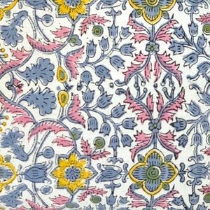 Hand Block Print Pillow Cover: Floral Cotton Pillow Sham (16x16”) image 2