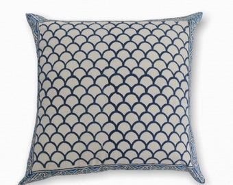 Hand Block Print Pillow Cover: Indian Floral Cotton Pillow Sham