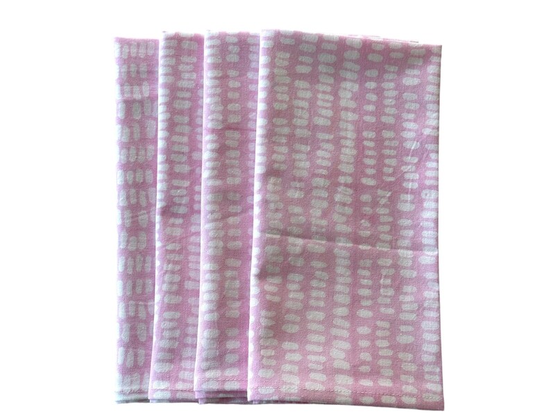 Hand Block Print Cotton Napkins - Pink Indian Dinner Napkins, Set of 4 bild 6