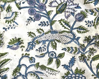 Indian Block Print Cotton Napkins - Floral Design Set of 4