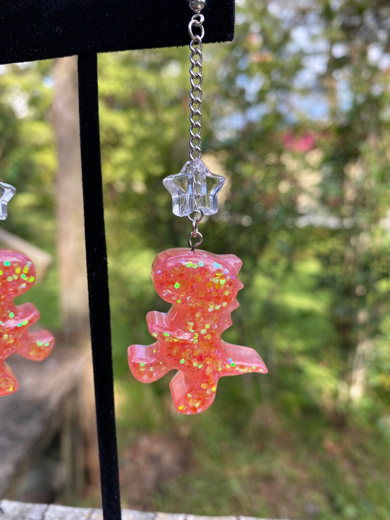 Chunky Resin Dinosaur Earrings