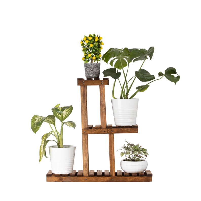 Modern Wooden Plant Stand 3 Tiered Display Multi Tier